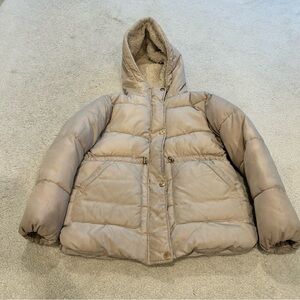 Zara Cream Fleece-Lined Jacket size 10
